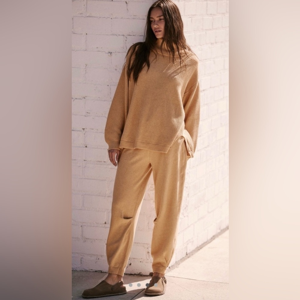 Free People Hailee Turtleneck Set in Mustard Sunset Size XS